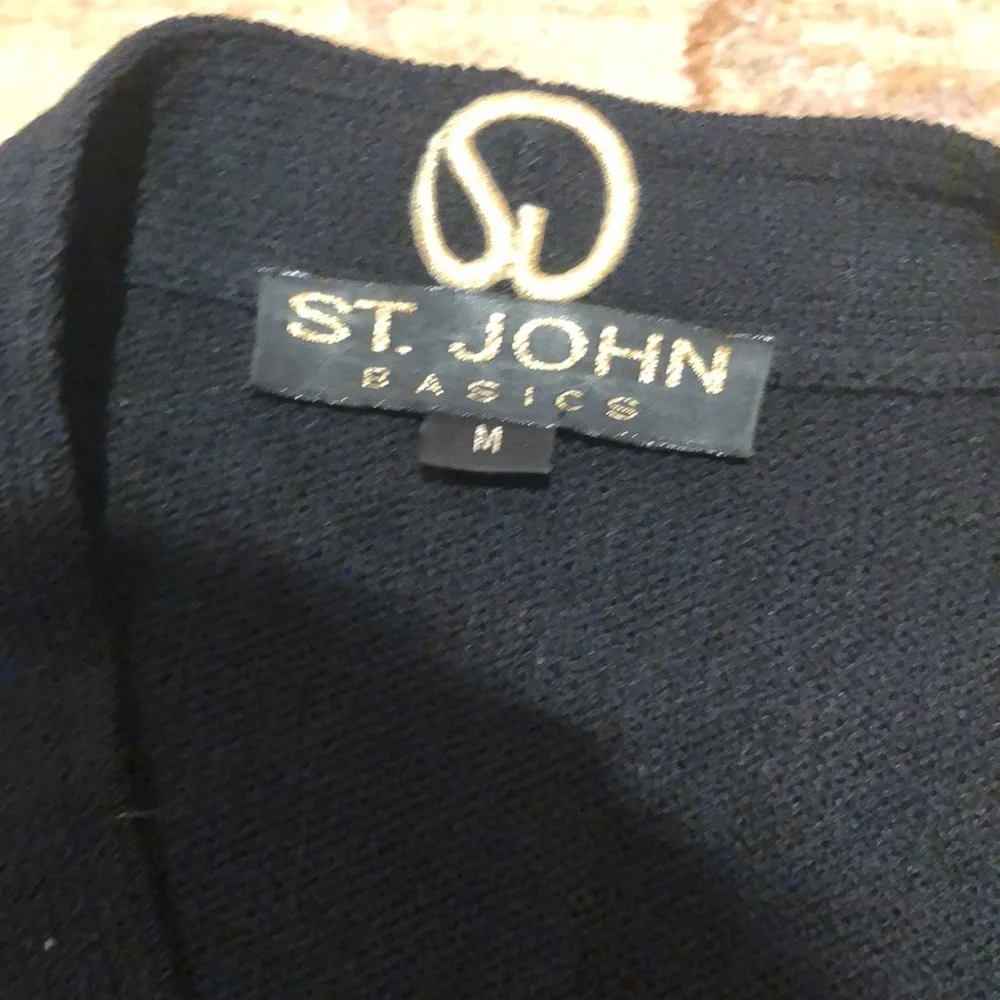 St. John Basics open front black cardigan